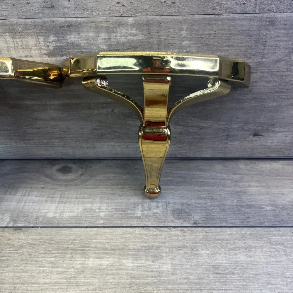 Burwood Gold Tone Small Wall Shelves 3259  Set Vintage Hollywood Regency